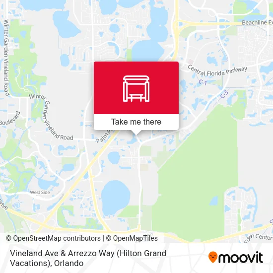 Mapa de Vineland Ave & Arrezzo Way (Hilton Grand Vacations)