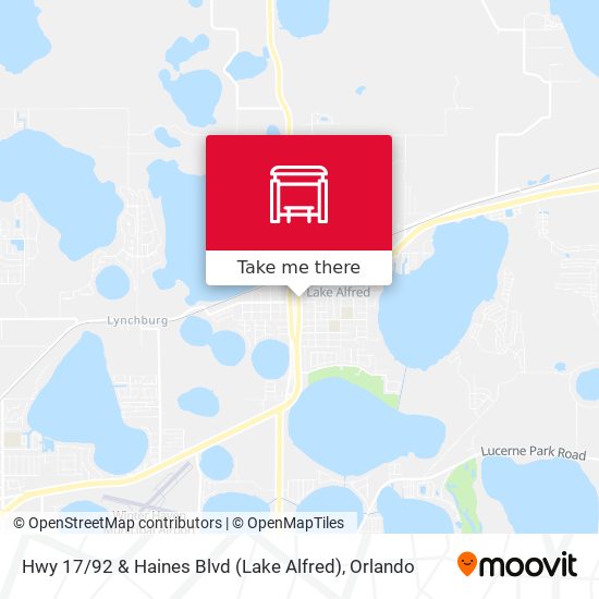 Hwy 17 / 92 & Haines Blvd (Lake Alfred) map