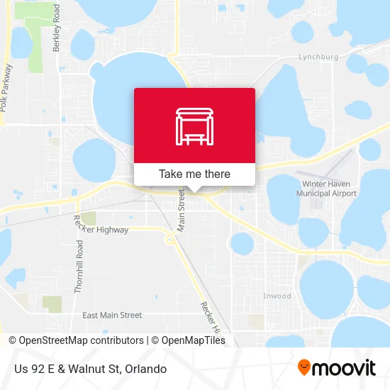 Us 92 E & Walnut St map