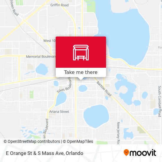 Mapa de E Orange St & S Mass Ave