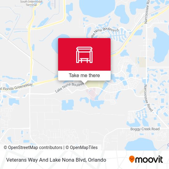 Vetarans Way And Lake Nona Blvd map