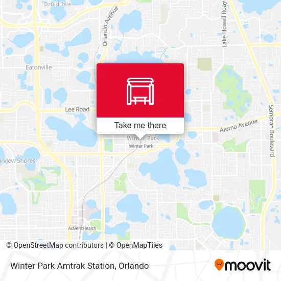 Mapa de Winter Park Amtrak Station