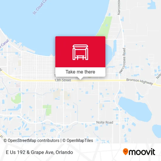 E Us 192 & Grape Ave map