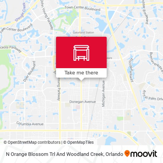 N Orange Blossom Trl And Woodland Creek map