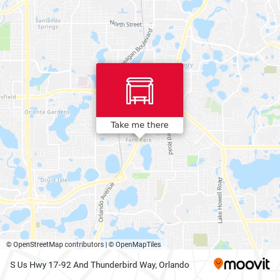 S Us Hwy 17-92 And Thunderbird Way map