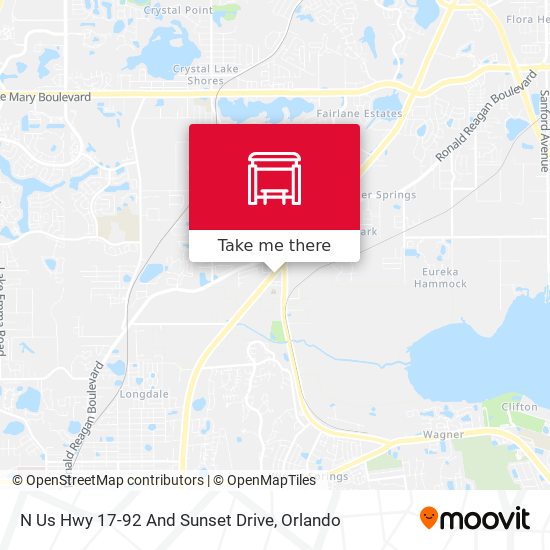 N Us Hwy 17-92 And Sunset Drive map