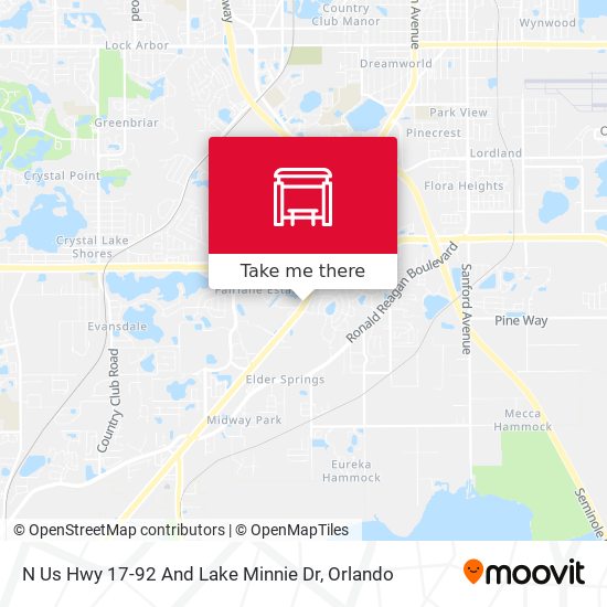 N Us Hwy 17-92 And Lake Minnie Dr map