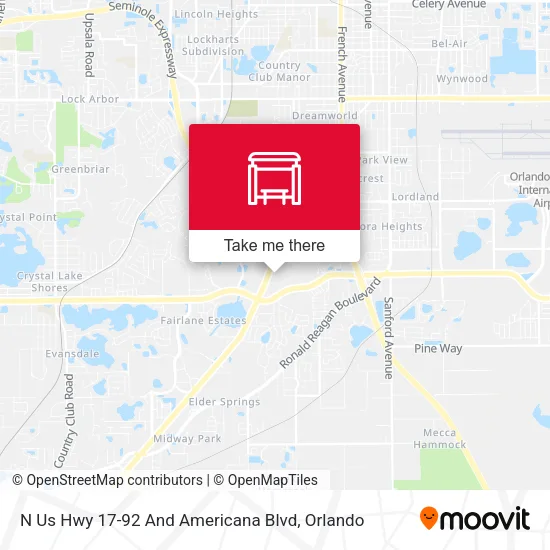 N Us Hwy 17-92 And Americana Blvd map