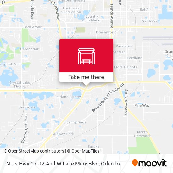 N Us Hwy 17-92 And W Lake Mary Blvd map