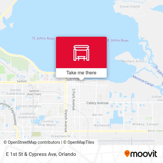 E 1st St & Cypress Ave map