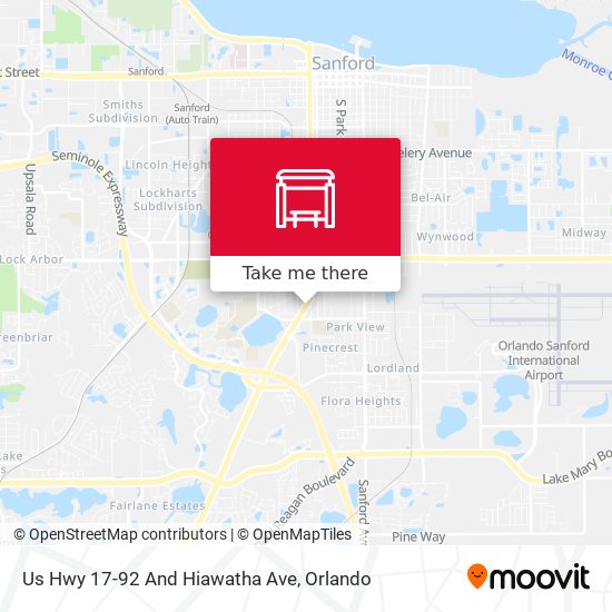 Us Hwy 17-92 And Hiawatha Ave map