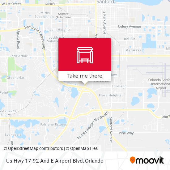 Us Hwy 17-92 And E Airport Blvd map