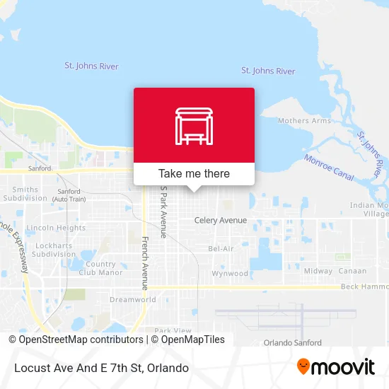 Mapa de Locust Ave And E 7th St