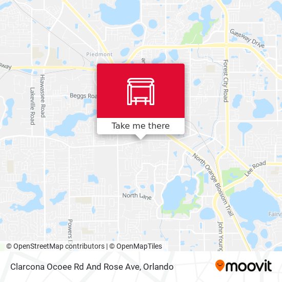 Clarcona Ocoee Rd And Rose Ave map