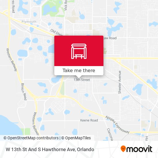 Mapa de W 13th St And S Hawthorne Ave
