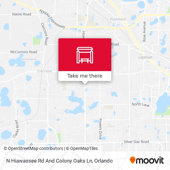 N Hiawassee Rd And Colony Oaks Ln map