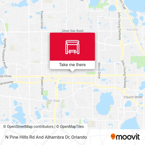Mapa de N Pine Hills Rd And Alhambra Dr