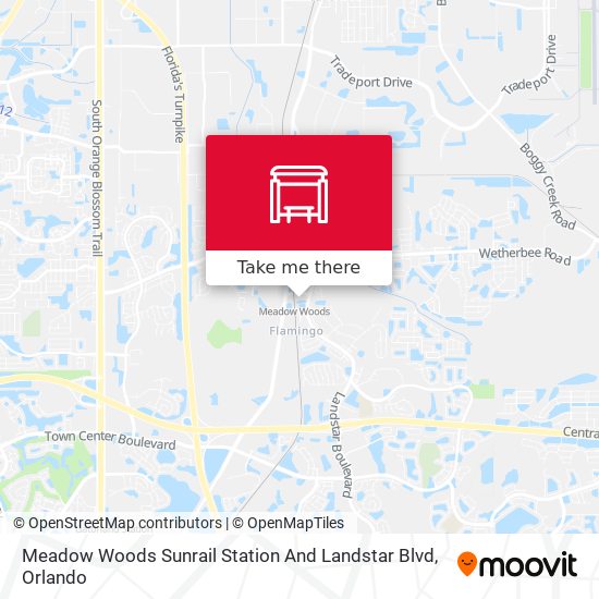 Meadow Woods Sunrail Station And Landstar Blvd map