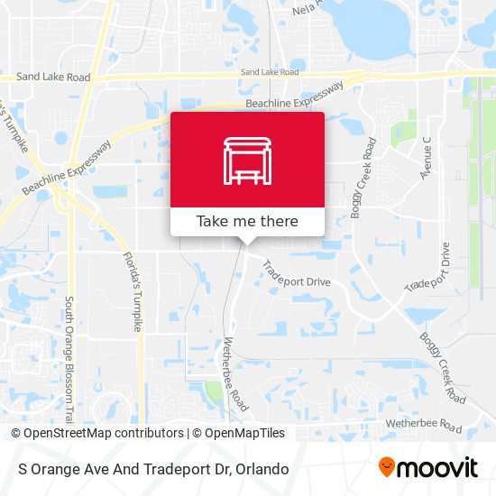 S Orange Ave And Tradeport Dr map