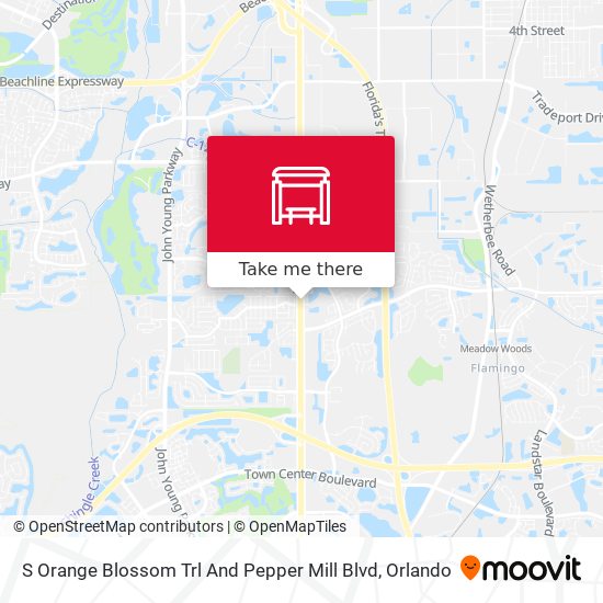 S Orange Blossom Trl And Pepper Mill Blvd map
