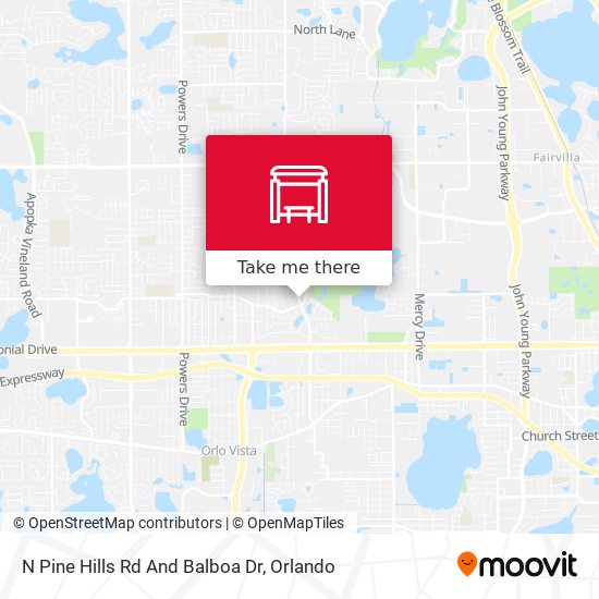 Mapa de N Pine Hills Rd And Balboa Dr