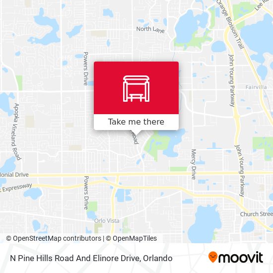 N Pine Hills Road And Elinore Drive map