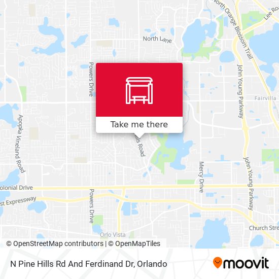 N Pine Hills Rd And Ferdinand Dr map