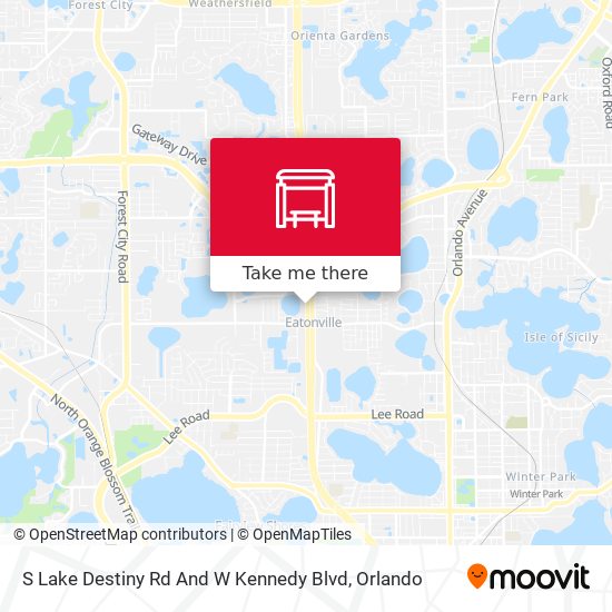 S Lake Destiny Rd And W Kennedy Blvd map