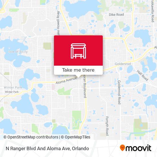 N Ranger Blvd And Aloma Ave map