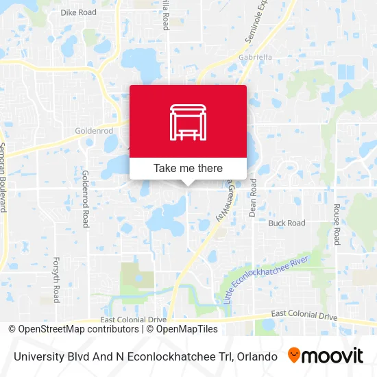 University Blvd And N Econlockhatchee Trl map