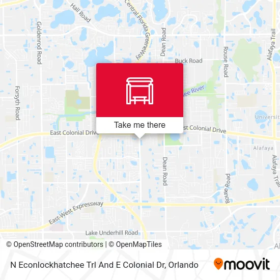 N Econlockhatchee Trl And E Colonial Dr map
