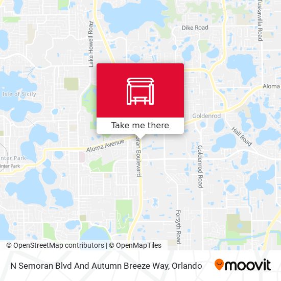 N Semoran Blvd And Autumn Breeze Way map