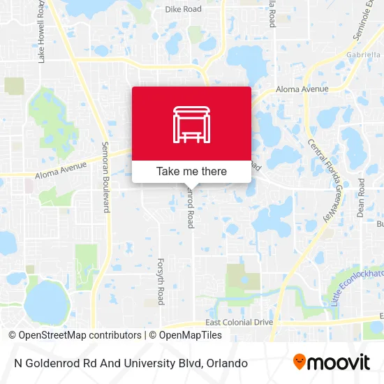 Mapa de N Goldenrod Rd And University Blvd