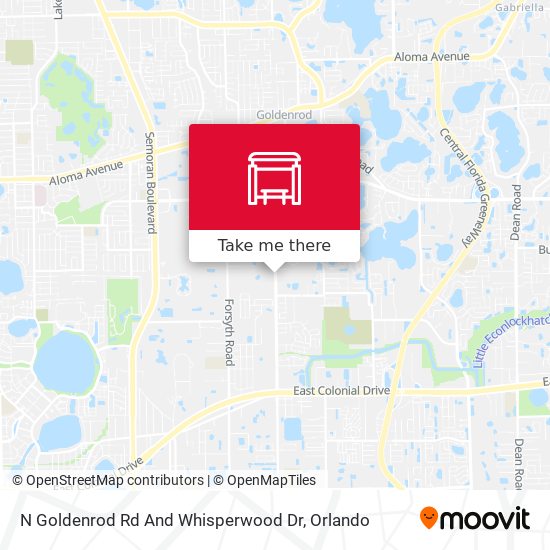 N Goldenrod Rd And Whisperwood Dr map