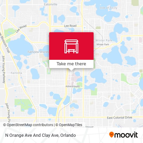 N Orange Ave And Clay Ave map