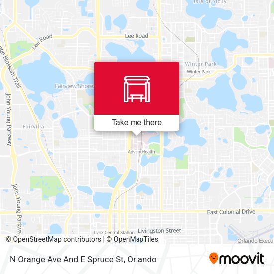 N Orange Ave And E Spruce St map