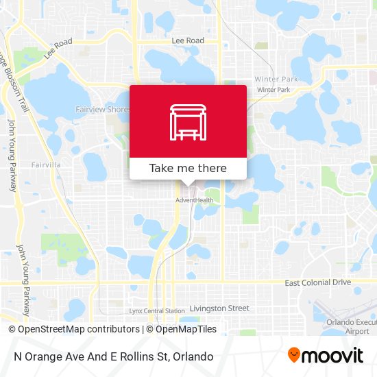 N Orange Ave And E Rollins St map