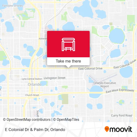 E Colonial Dr & Palm Dr map