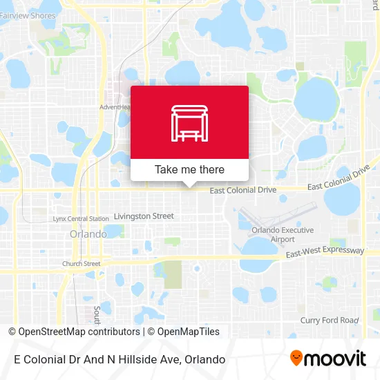 Mapa de E Colonial Dr And N Hillside Ave