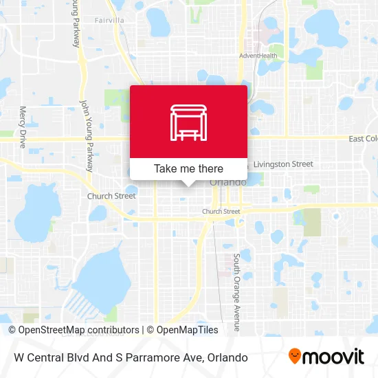 Mapa de W Central Blvd And S Parramore Ave