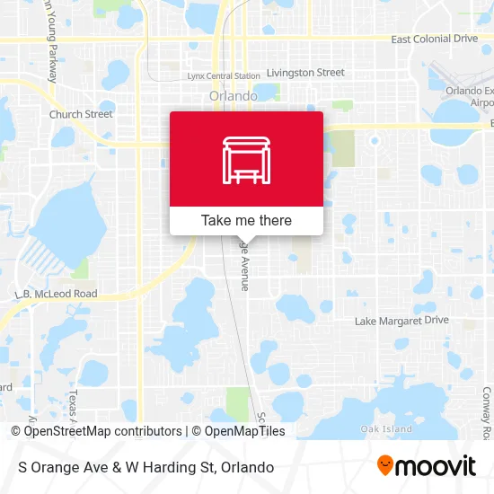 S Orange Ave & W Harding St map