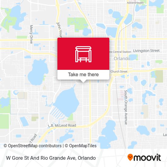 W Gore St And Rio Grande Ave map