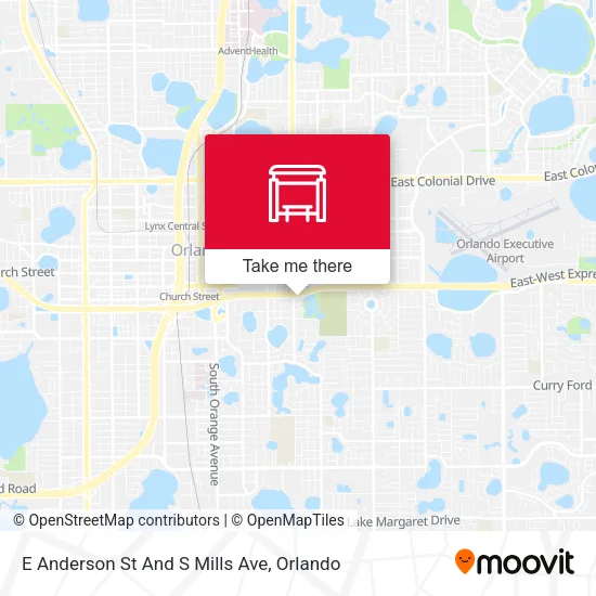 Mapa de E Anderson St And S Mills Ave