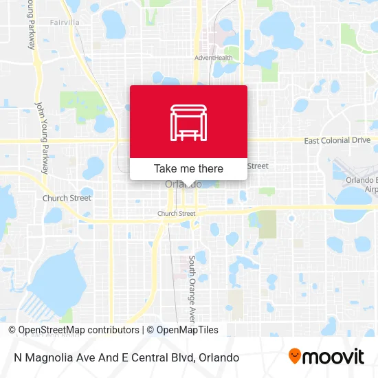 Mapa de N Magnolia Ave And E Central Blvd