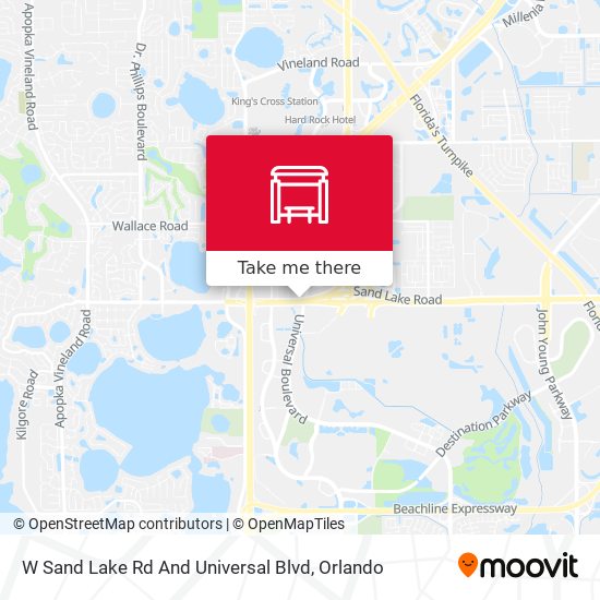 W Sand Lake Rd And Universal Blvd map