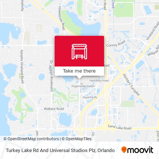 Turkey Lake Rd And Universal Studios Plz map