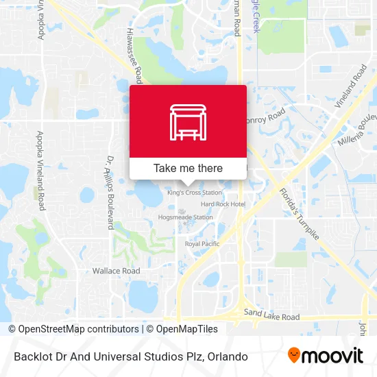 Backlot Dr And Universal Studios Plz map