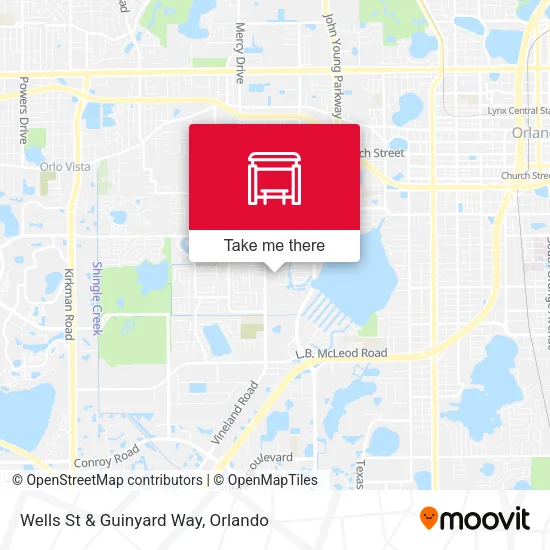 Wells St & Guinyard Way map