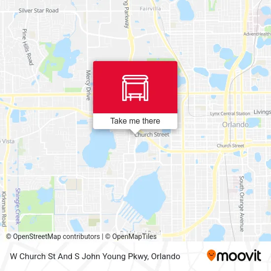 W Church St And S John Young Pkwy map