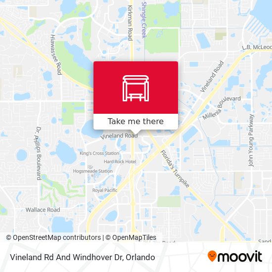 Vineland Rd And Windhover Dr map